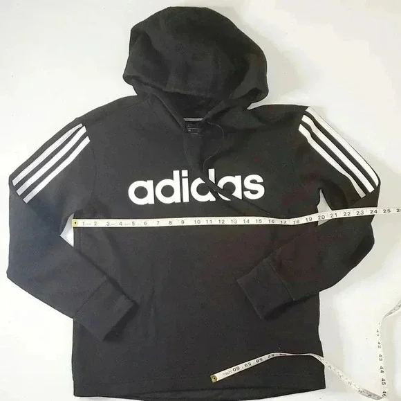 Adidas Hooded Sweetshirt Original Black& white with Graphic sz M - Picture 3 of 7